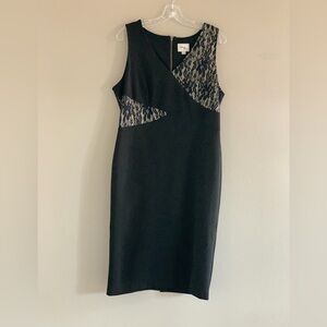 Beige by eci Black Midi Dress with Lace Details